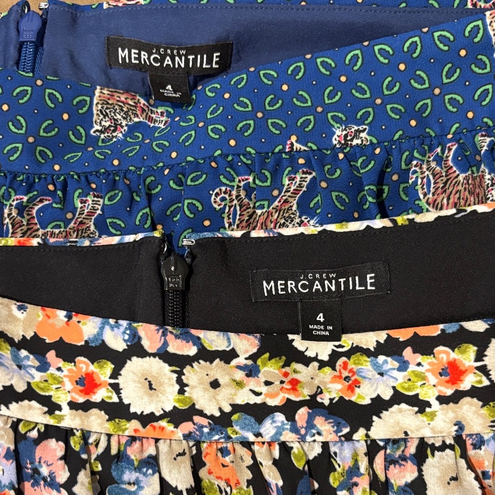J. Crew Floral Pleated Skirt in Navy Multi - Picture 2 of 6